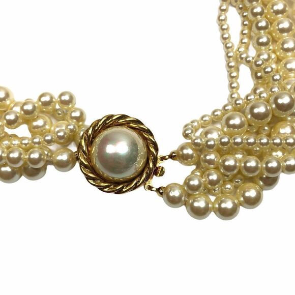 Carolee Torsade Multi-strand Pearl Necklace Diana style - Picture 2 of 8